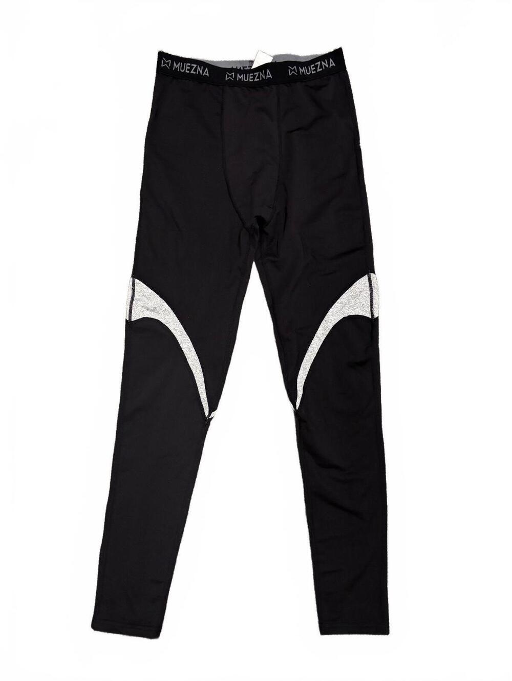 Muezna XL Black and Gray Athletic Leggings with Reflective Design